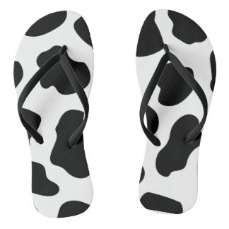 Zwart wit koe afdrukken teenslippers