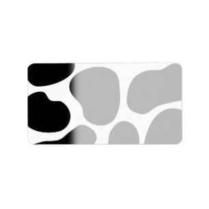 Zwart-wit koe afdrukpatroon. etiket