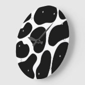 Zwart-wit koe afdrukpatroon. grote klok (Hoek)