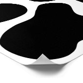 Zwart-wit koe afdrukpatroon. poster (Hoek)