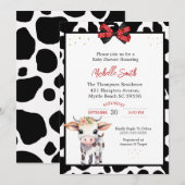 Zwart Wit Koe Baby Douche Invitations Kaart (Voorkant / Achterkant)