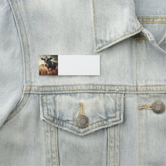 Zwart Wit Koe Boerderij Animal Art Naamplaatje (In situ)