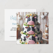 ZWART & WIT KOE CAKE VERJAARDAG KAART (Voorkant / Achterkant)