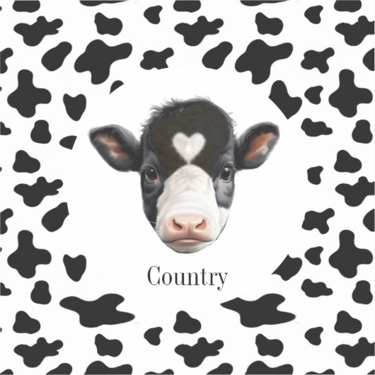 Zwart-wit Koe Gezicht Sticker (Voorkant)