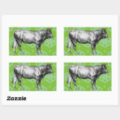  Zwart-wit Koe Illustratie Stickers (Vel)
