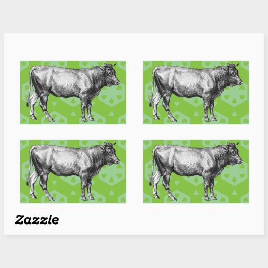  Zwart-wit Koe Illustratie Stickers (Vel)
