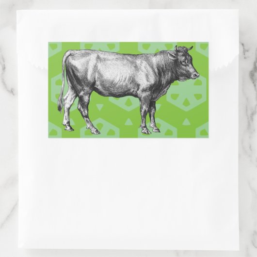  Zwart-wit Koe Illustratie Stickers (Tas)