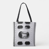 Zwart-wit Koe in een veewagen Medium Tote Bag (Achterkant)