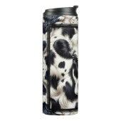 Zwart & Wit Koe Koeienhuid Furry Look Thermosbeker (Gedraaid links)