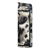 Zwart & Wit Koe Koeienhuid Furry Look Thermosbeker (Geroteerd rechts)