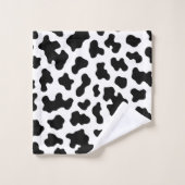 Zwart-wit Koe Koeienhuid Print Bad Handdoek (Wasdoekje)