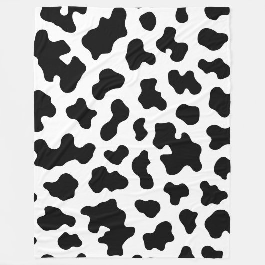 Zwart-wit Koe Koeienhuid Print Fleece Deken (Voorkant)