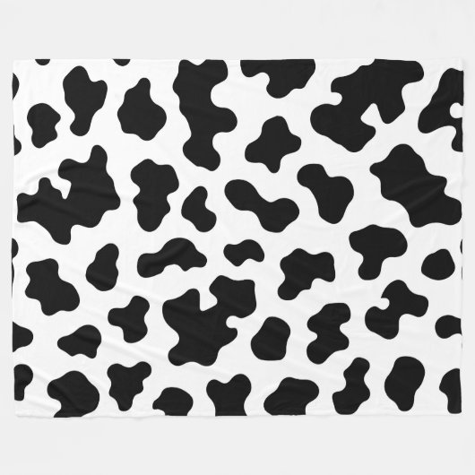 Zwart-wit Koe Koeienhuid Print Fleece Deken (Voorkant (Horizontaal))
