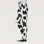 Zwart-wit Koe Koeienhuid Print Leggings (Links)
