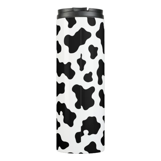 Zwart-wit Koe Koeienhuid Print Thermosbeker (Achterkant)