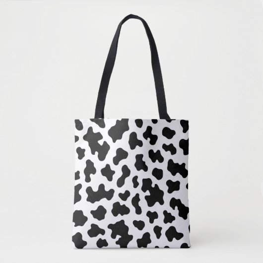 Zwart-wit Koe Koeienhuid Print Tote Bag (Voorkant)