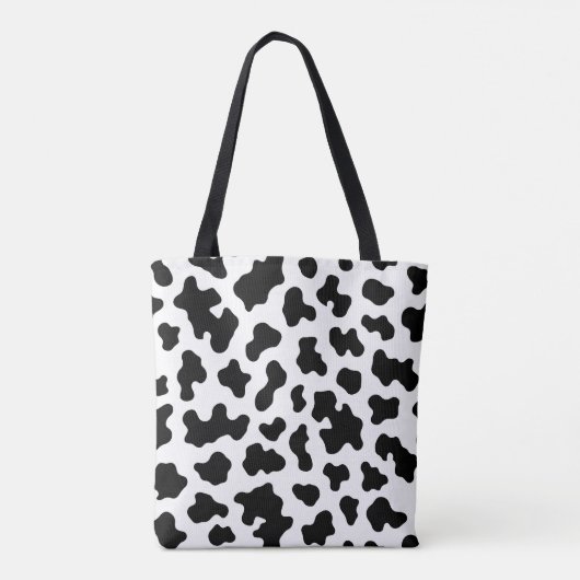 Zwart-wit Koe Koeienhuid Print Tote Bag (Achterkant)