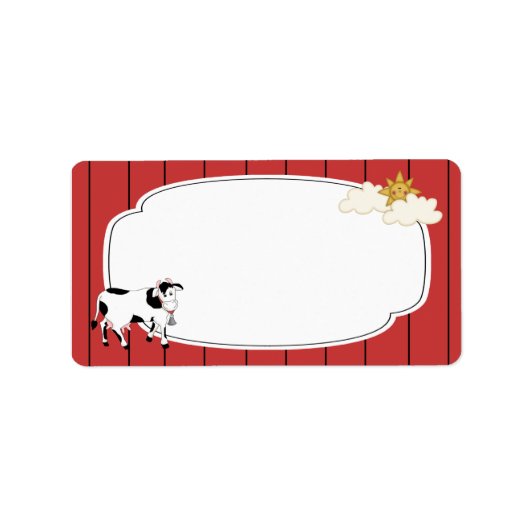 Zwart-wit Koe Label (Voorkant)