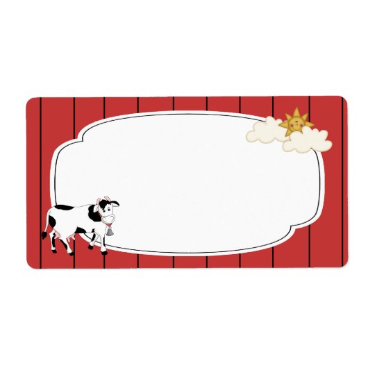 Zwart-wit Koe Label (Voorkant)