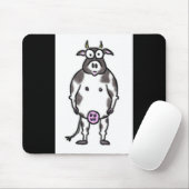 Zwart-wit Koe Mousepad Muismat (Met muis)