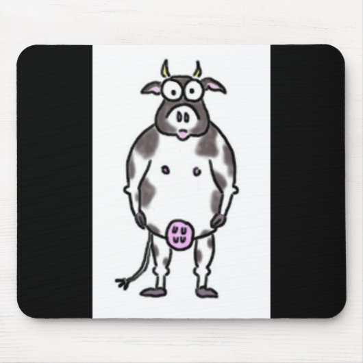 Zwart-wit Koe Mousepad Muismat (Voorkant)