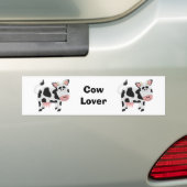 Zwart-wit Koe ontwerp Bumpersticker (Op auto)