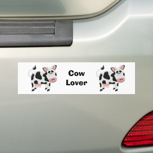 Zwart-wit Koe ontwerp Bumpersticker (Op auto)