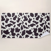 Zwart-wit Koe Patroon Afdrukgordijn Strandlaken (Voorkant)