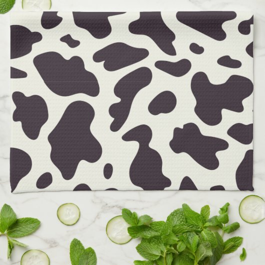 Zwart-wit Koe Patroon Afdrukgordijn Theedoek (Gevouwen)