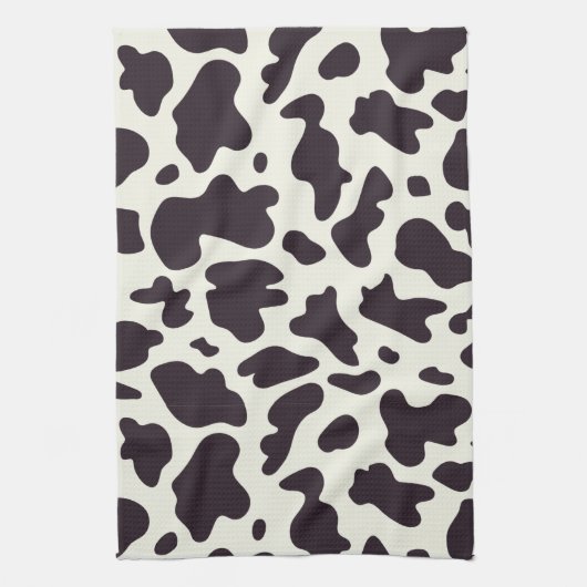 Zwart-wit Koe Patroon Afdrukgordijn Theedoek (Verticaal)