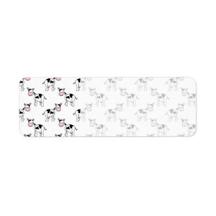 Zwart-wit Koe Patroon. Etiket
