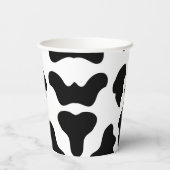 Zwart-wit Koe Print Boerderij Schuur Verjaardagsfe Papieren Bekers (Achterkant)