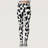 Zwart & Wit Koe Print Cowgirl Leggings (Voorkant)