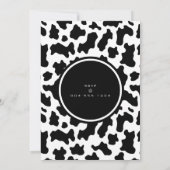 Zwart & Wit Koe Print Eerste 1e Verjaardagsfeest Kaart (Achterkant)