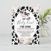 Zwart Wit Koe Print Heilige Koe Verjaardag Kaart (Staand voorkant)