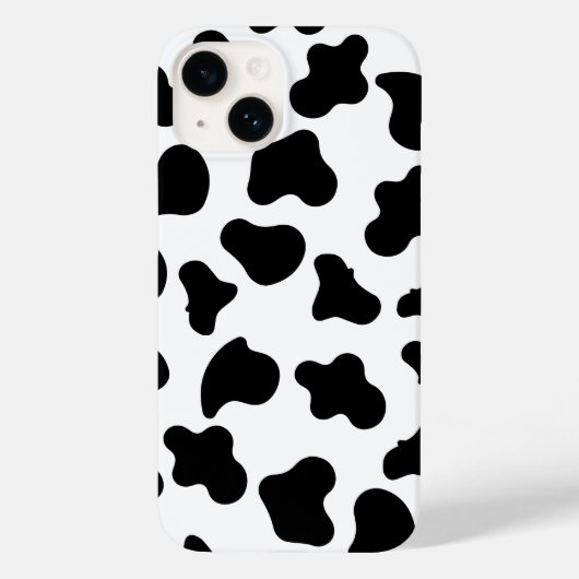 Zwart-wit koe print iPhone case (Achterkant)