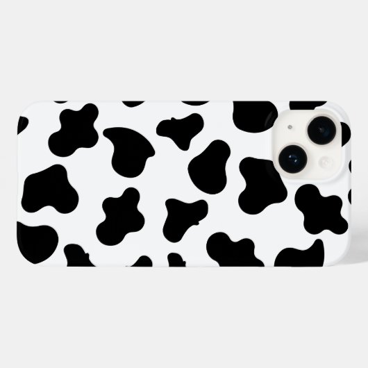 Zwart-wit koe print iPhone case (Achterkant (horizontaal))