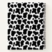 Zwart-wit Koe Print Pattern Monogrammed Notitieboek (Achterkant)