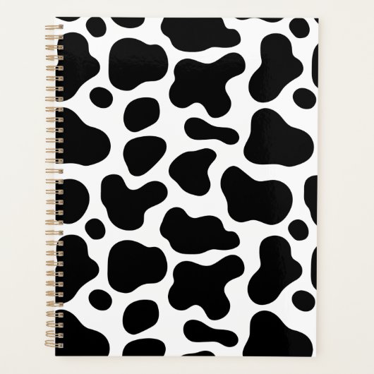 Zwart-wit Koe print spiraal notitieboek (Voorkant)