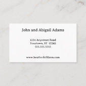 Zwart-wit Koe Roos Krans Dairy Boerderij Visitekaartje (Achterkant)