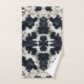 Zwart & Wit Koe Spots Furry Look Bad Handdoek (Handdoek)