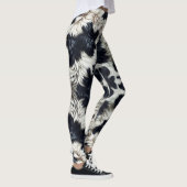 Zwart & Wit Koe Spots Furry Look Leggings (Rechts)