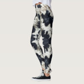 Zwart & Wit Koe Spots Furry Look Leggings (Links)