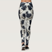 Zwart & Wit Koe Spots Furry Look Leggings (Achterkant)
