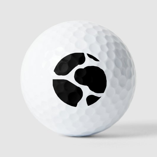 Zwart-wit Koe Spots Pattern Golfballen (Voorkant)