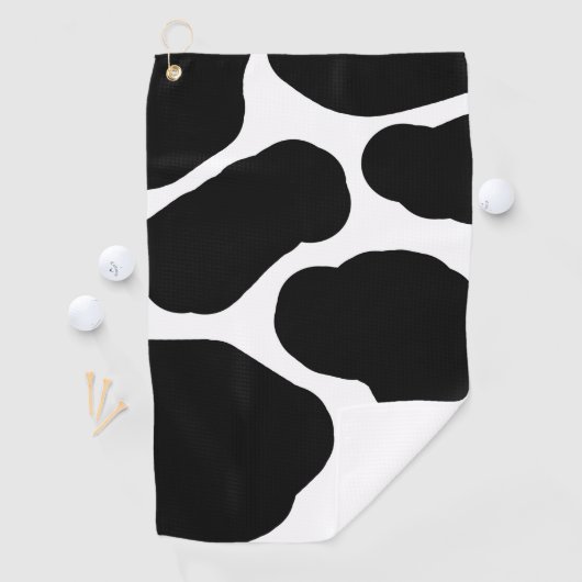 Zwart-wit Koe Spots Pattern Golfhanddoek (Insitu)