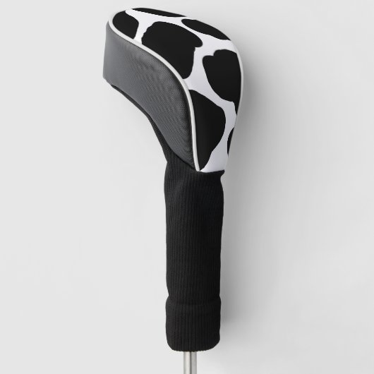Zwart-wit Koe Spots Pattern Golfheadcover (Schuin)