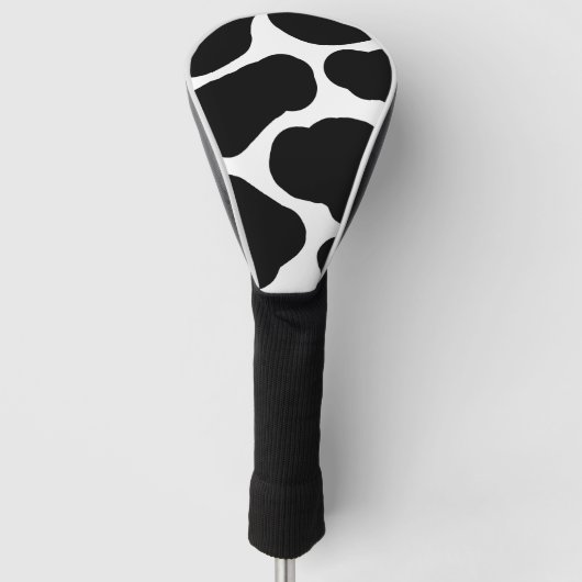 Zwart-wit Koe Spots Pattern Golfheadcover (Voorkant)