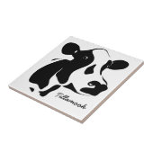 Zwart-wit Koe Tegel Tegeltje (Zijkant)