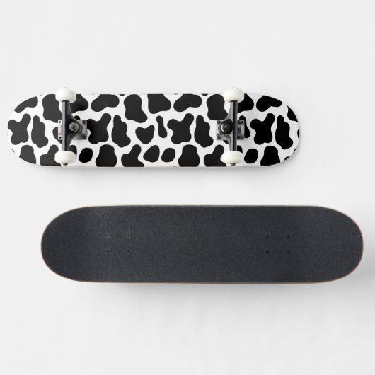 Zwart-Wit Koe Textuur Persoonlijk Skateboard (Horizontaal)